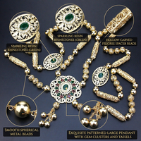Chaîne de corps ethnique perlée en métal pour mariée, avec sangle d'épaule et de dos, pour mariage, Algérie, Maroc, OEM ODM, vente en gros personnalisée