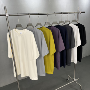 Tùy Chỉnh Thiết Kế Áo Phông Người Đàn Ông 'Áo Thun Đồng Bằng T Áo Sơ Mi Thời Trang Đường Phố Quá Khổ Sườn Crewneck Nặng Bông T-Shirt Cho Nam Giới T-722 - Product Image 6