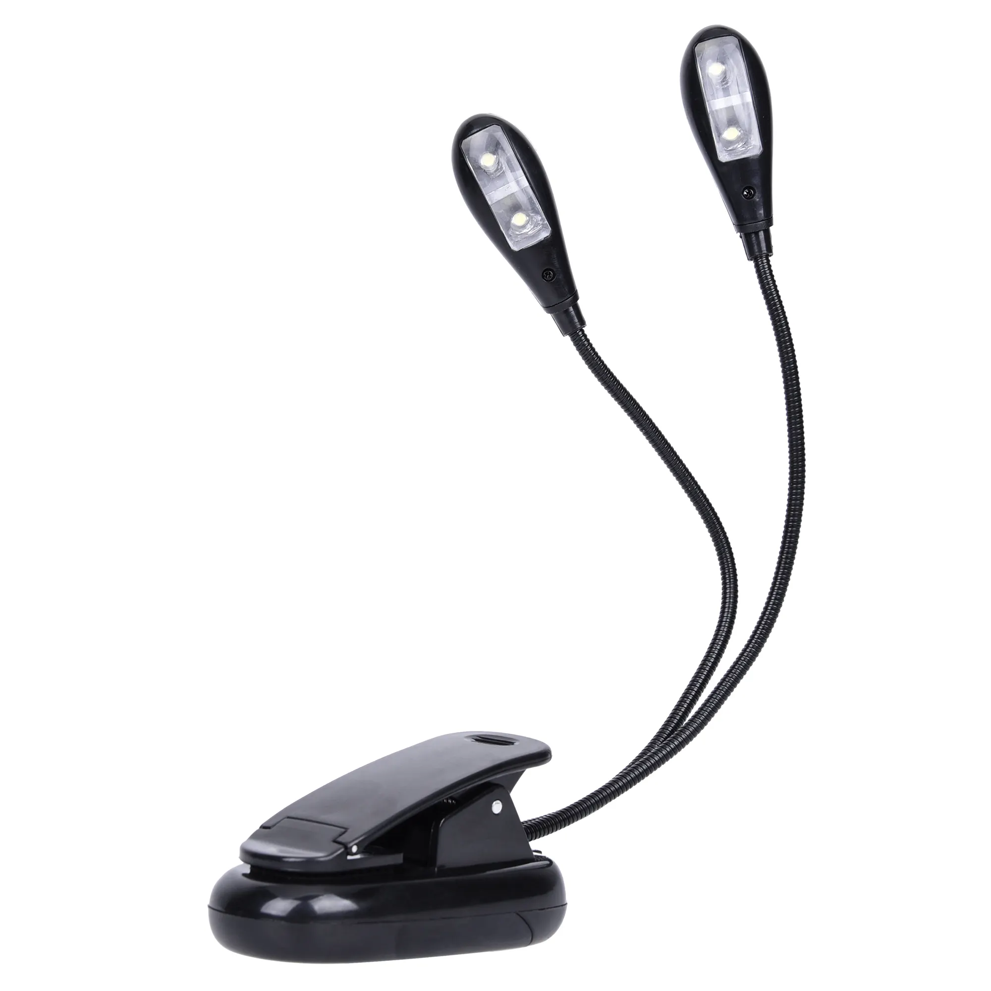 LED Reading Clip Light Portable Small Book Lamp Dual Arm 4 LED USB Music Stand Light Book Light