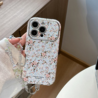 Coques de téléphone portable en TPU époxy de haute qualité, motif floral délicat, pour Apple iPhone 17 Pro Max, iPhone 15, iPhone 16, iPhone 14, avec grande fenêtre, pour femmes