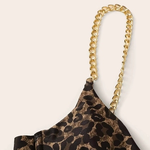 Conjunto de Bikini Brillante de 2 Piezas con Decoración de Perlas, Traje de Baño para Mujer, Tejido Ecológico de Spandex y Poliéster - Product Image 3