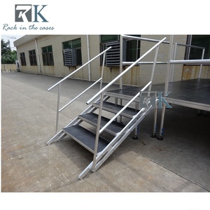 Plataforma de Escenario para Exteriores con Barandillas, Escenario de Aluminio con Altura Ajustable - Product Image 3