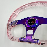 Leaders acrylique de haute qualité 13 pouces rose en forme de D plat profond couleur JDM volant de simulation de voiture de sport de course