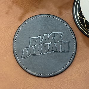 Wholesale Custom Logo Printed Round Coffee Coasters PU Leather Heat Insulation Mat for Party Restaurant