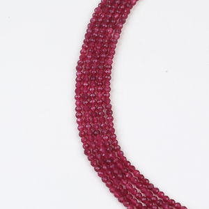 Perles de pierre facettées rondes de 2 mm, couleur grenat et rubis - Product Image 5