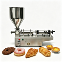 Machine de remplissage horizontale à piston en acier inoxydable pour biscuits, beignets, croissants, tartes aux œufs, crème, confiture, chocolat