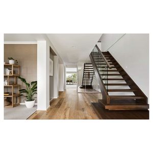 <span class=keywords><strong>Escalier</strong></span> droit <span class=keywords><strong>en</strong></span> forme de L avec palier de quart, conception peu encombrante pour les coins d'appartements et de petites maisons - Product Image 3