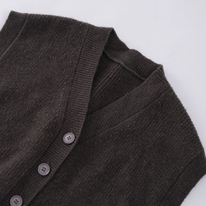 Yishang maglione lavorato a maglia senza maniche in tinta unita da donna con bottoni versatili <span class=keywords><strong>Cardigan</strong></span> da donna - Product Image 3