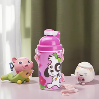 Bouteille d'eau sportive 3D personnalisée en plastique de haute qualité avec paille – Vente en gros directe usine