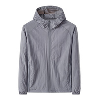 Vêtements de protection solaire UPF50+ en soie glacée pour l'extérieur, pour hommes et femmes, été, ultra-fins, respirants, séchage rapide, imperméables, avec capuche