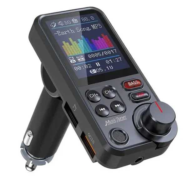 Универсальный автомобильный беспроводной FM-передатчик BT93, громкая связь, MP3-плеер с двойным USB-зарядным устройством для телефона
