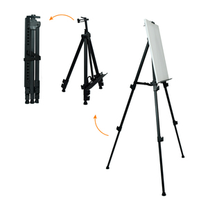 Antiek zwart groot display krans rouwbloemen metalen staande aluminium driepoot schets-ezel voor bord - Product Image 1