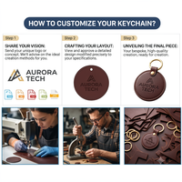 Porte-clés personnalisé en cuir PU 2D de luxe avec gravure laser, lettre, fleur, sérigraphie, imprimé sur faux cuir