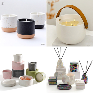 Grandes coupelles cylindriques en céramique pour bougies, style nordique unique, avec bases dorées de luxe, pour Noël, vente en gros - Product Image 6