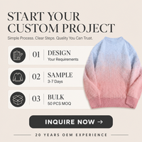 Pull en maille à col ras du cou pour homme, personnalisé OEM, avec dégradé ombré, en peluche duveteuse, à épaules tombantes, manches longues, marque privée