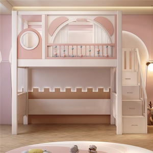 <span class=keywords><strong>Lit</strong></span> superposé moderne <span class=keywords><strong>en</strong></span> bois massif confortable et durable pour enfants <span class=keywords><strong>avec</strong></span> armoire et station multifonction, ensemble de <span class=keywords><strong>lit</strong></span> pour filles - Product Image 5