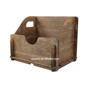 Boîte de rangement pour disques <span class=keywords><strong>vintage</strong></span>, auto-assemblage et démontage, plateau tournant en bois naturel, disques vinyles, albums, support de stockage - Product Image 4