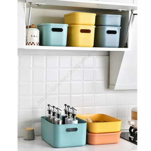 Caja de Almacenamiento de Plástico Multicolor al por Mayor con Asa Hueca, Contenedores Apilables con Tapa para Organizar Artículos Diversos - ¡Gran Venta! - Product Image 3