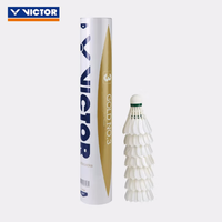 Volants de badminton VICTOR GOLD NO.3, 12 pièces, plumes de canard de qualité supérieure, vol stable, durable, pour l'entraînement