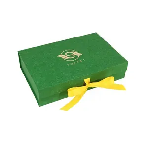 Factory Direct Selling Flexography Ribbon Bow Tie Handles Container Magnetic Paper Cardboard Folding Box With Logo