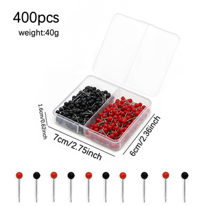400 mảnh màu đen và đỏ nhựa đầu ngón tay cái đinh 4*15mm bản đồ thép chân cho bảng nút chai đánh dấu bản đồ - Product Image 2