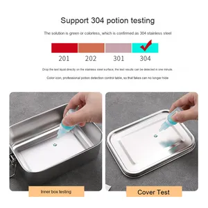 กล่องข้าวสแตนเลส 304 พร้อมฉาก<span class=keywords><strong>กั้น</strong></span>แบบถอดได้ กล่องเก็บอาหารแบบหนา พร้อมช่องใส่ของแบบตรง มีตัวล็อค - Product Image 3