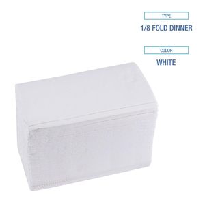 Serviettes de table pliées en 8 Boardwalk, 2 plis, 15 x 17, blanches imprimées, en papier coloré, 300 par paquet, 10 paquets par carton - Product Image 2