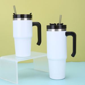 Gobelet de voyage isotherme en acier inoxydable de 20 oz avec poignée et couvercle à paille pour boissons – Vente en gros - Product Image 5