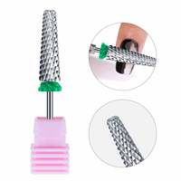 Mèches coniques à baril 24mm de long en acier au tungstène forets à ongles argent Durable fraise carbure manucure accessoires outils