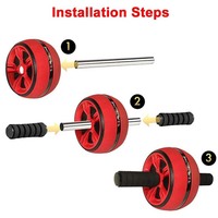 KWO Ultra Flex 360 Vitesse Abdominale Exercice à domicile Push Up Bar Stand Double 5 en 1 Noir Femmes Luxe Antidérapant Abs Kit Roller Ab Wheel
