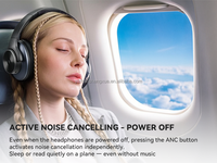 Casque DJ sans fil OneOdio A10 avec réduction de bruit active hybride ANC, câble détachable, port de partage, casque pilote sans fil pour aviation