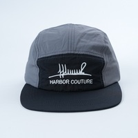 Casquette de camping personnalisée bicolore à 5 panneaux en tissu nylon avec logo brodé pour les sports de plein air, la plage et la pêche