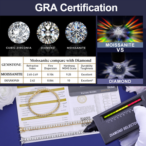Envío Inmediato: Pulsera de Tenis de Moissanita de 2mm, 3mm, 4mm, 5mm, 6mm, Chapada en Oro de 18K, Hipoalergénica, Joyería Fina de Plata 925 <span class=keywords><strong>con</strong></span> Diamantes VVS - Product Image 4