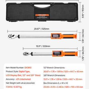 ชุดประแจแรงบิดดิจิตอล VEVOR 72 ฟัน ความแม่นยำสูง 2% ปรับได้อิเล็กทรอนิกส์ ผลิตจากโลหะผสมอเนกประสงค์ สำหรับงานอุตสาหกรรมและงาน DIY - Product Image 6