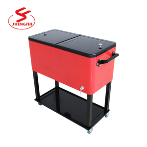 Outdoor Rolling Beer Insulated <strong>Cooler</strong> <strong>Box</strong> Cart <strong>on</strong> <strong>Wheel</strong> - Product Image 6
