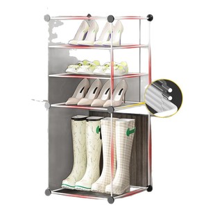 Shoe Rack Multi Layer Dustproof Storage Cabinet Modern Minimalist Style For Dormitory Bedroom Living Room Furniture <b>Plastic</b> - Product Image 5
