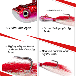 SEASKY 2oz Bucktail Jigs Jig Head Hook para Striper <span class=keywords><strong>Bluefish</strong></span> - Product Image 2