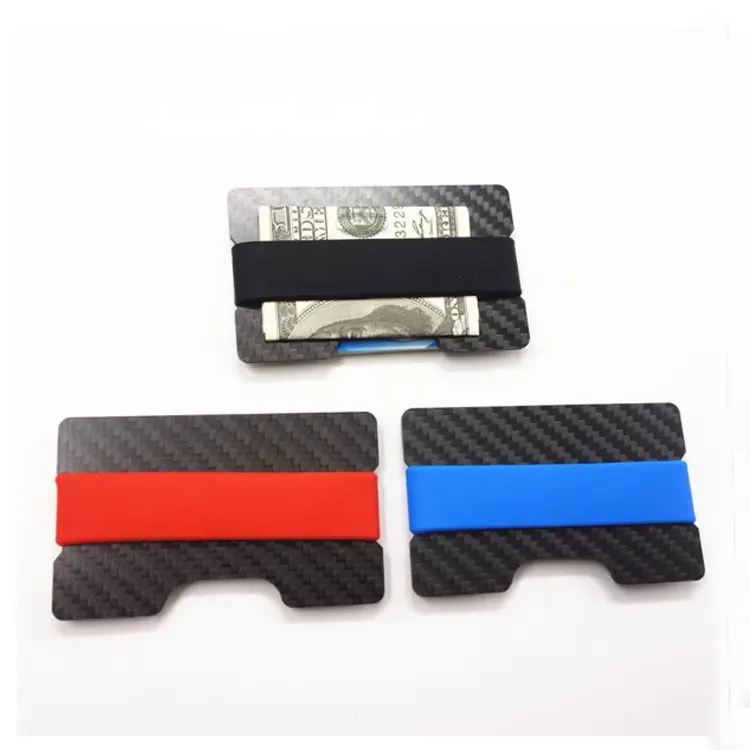 Популярный RFID блокирующий тонкий зажим для денег из углеродного волокна мужской минималистский кошелек из углеродного волокна держатель для кредитных карт