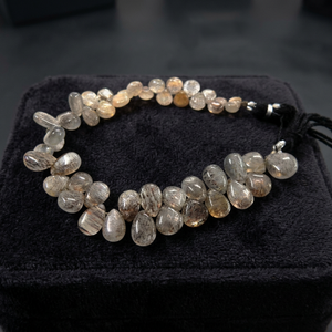 Perles en vrac de pierres précieuses naturelles Golden Briolette Goldenshine, forme poire lisse, qualité AAA, 75 carats, certifiées par un tiers, en vrac - Product Image 3