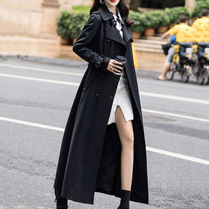 Personnalisé dames élégant longs manteaux femmes grand cran revers simple boutonnage <span class=keywords><strong>mi</strong></span>-<span class=keywords><strong>long</strong></span> laine mélange manteau <span class=keywords><strong>Trench</strong></span> femmes peigné manteaux - Product Image 2