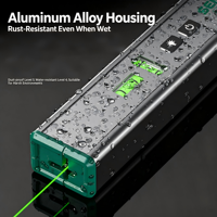 Niveau laser vert 520nm à lignes croisées en alliage d'aluminium, mini niveau à bulle magnétique avec filetage 1/4 pouce, vision nocturne, fixation murale