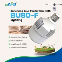 Bohlam LED Unggas Sistem Pencahayaan Unggas Tahan Lama Berperingkat IP66 Spektrum Penuh Dapat Diredupkan Bebas Kedip Lampu Kandang Ayam 5 Tahun