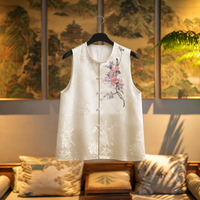 Gilet sans manches en mélange soie et laine, broderie Luneville française, nouveau style chinois, pour soirée, vente en gros