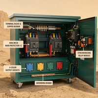 Panneau de synchronisation en gros 100A-630A 380V 400V Triphasé 5 fils Réponse de capture 200ms pour armoire de secours connectée au réseau