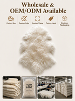 Tapis en fourrure de mouton tibétain bouclée naturelle, véritable peau de mouton, pour la décoration de la maison