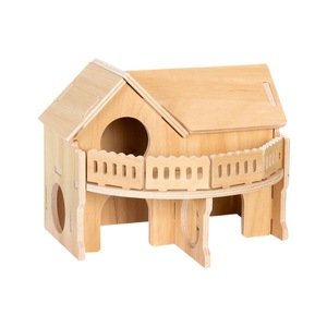 Customized hamster solid wood house, transparent acrylic hamster cage, toy <b>accessories</b>, golden hamster cage, villa wooden house - Product Image 3