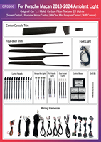 Kit de Iluminación Ambiental LED Interior de Fibra de Carbono de 21 Luces, Colores RGBIC, IP65 Impermeable, Control por Aplicación, Certificado RoHS