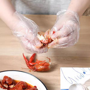 Disposable Gloves Boxed 100/200 Pcs Thickened PE Transparent For Kitchen Catering Food Handling - Product Image 2