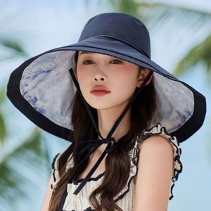 หมวกชาวประมงสองด้าน ป้องกันรังสียูวีขนาดใหญ่พิเศษ สำหรับการเดินทาง หมวกทรงบักเก็ตปีกกว้างพิมพ์ลาย กลับด้านได้ - Product Image 4