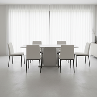 Ensemble de table à manger en marbre de luxe nordique moderne, 6 places, meubles pour appartement, salon, villa